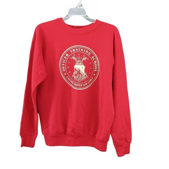 Air Force Sweatshirt US Air Force Officer Training School RARE VINTAGE Red White - Picture 1 of 5